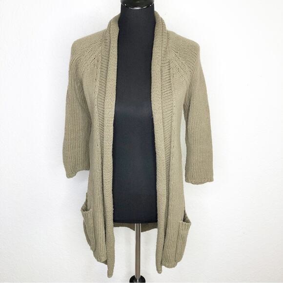 Anthropologie Angel of the North green crochet knit open cardigan size Medium - Picture 1 of 15